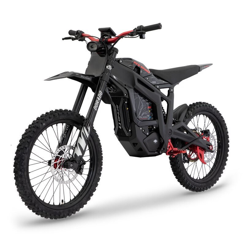 Talaria Sting R MX4 Expert Talaria Sting R MX4 Expert electric dirt bike in action on a challenging European off-road trail.
