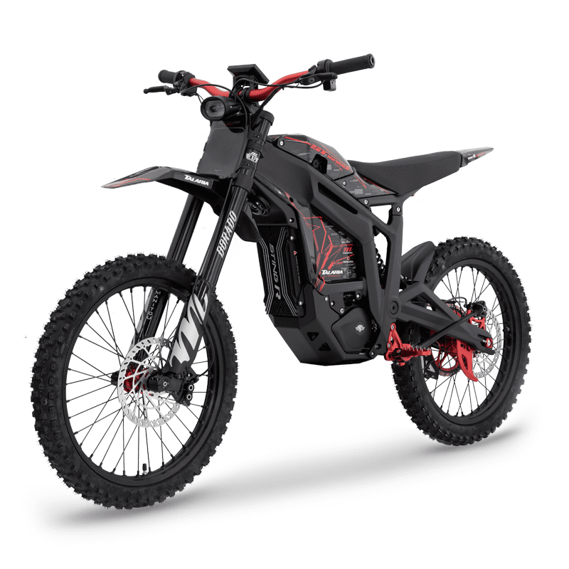 Talaria Sting R MX4 Expert Talaria Sting R MX4 Expert electric dirt bike in action on a challenging European off-road trail.